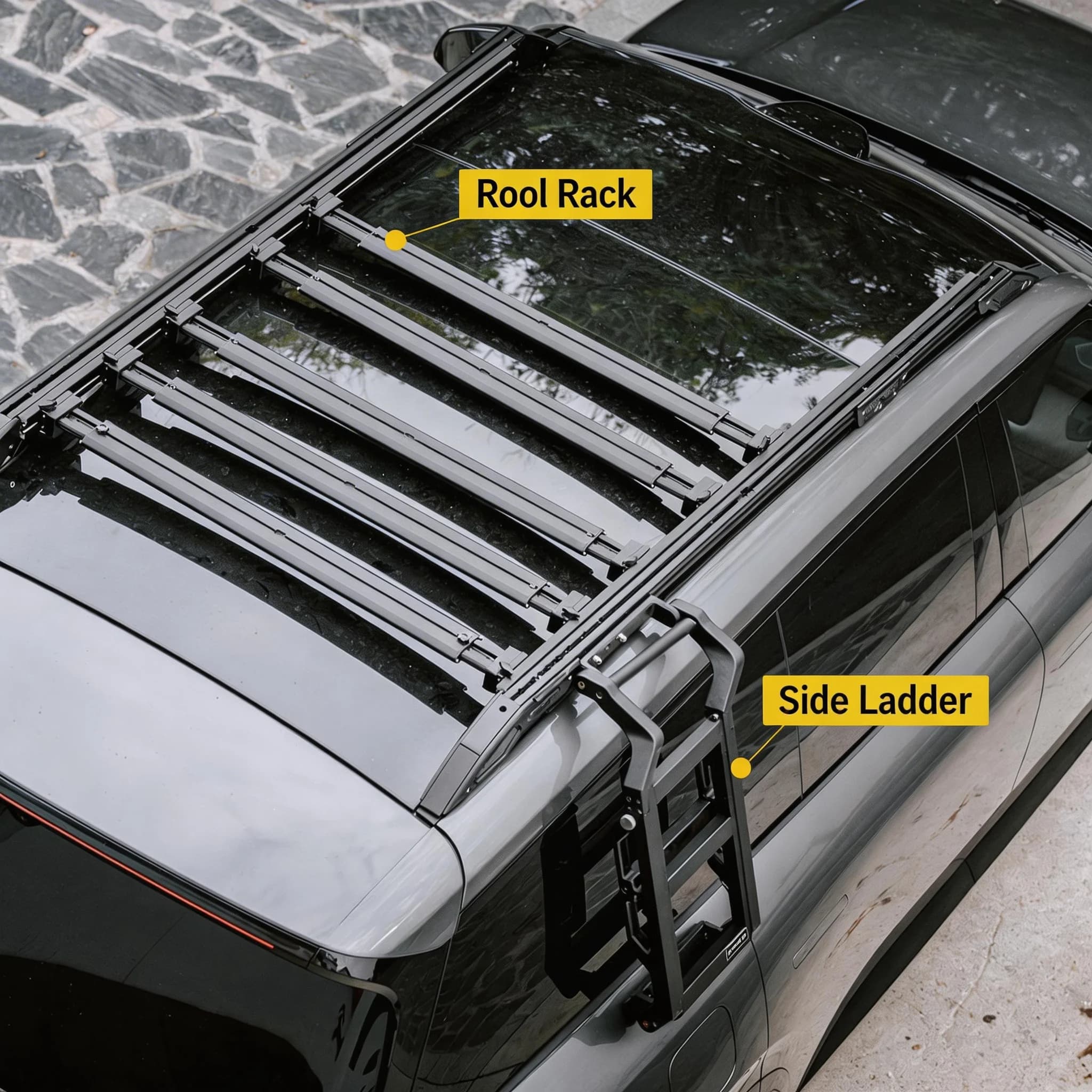 Simone Exterior Modification Kit for Lynk & Co 900 Aluminum Alloy Roof Rack Platform and Side Ladder