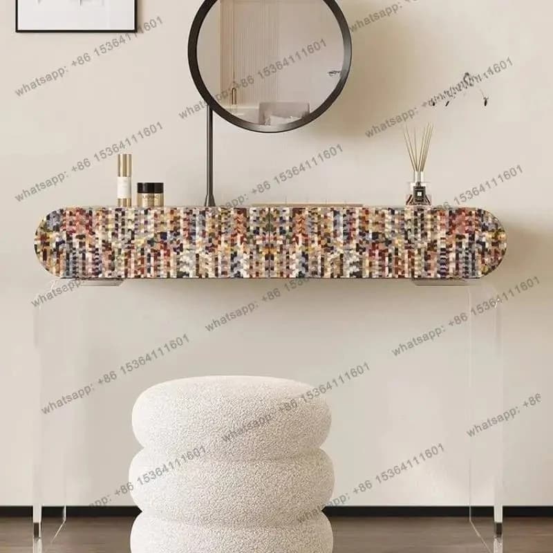 Luxury Decor Vanity Table Dest Drawer Hidden Long Makeup Vanity Desk Europa White Space Saving Meuble Coiffeuse Furnitures Home