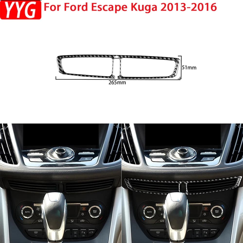 For Ford Escape Kuga 2013 2014 2015 2016 Carbon Fiber Accessories Car Interior Automatic Climate Control Panel Trim Sticker