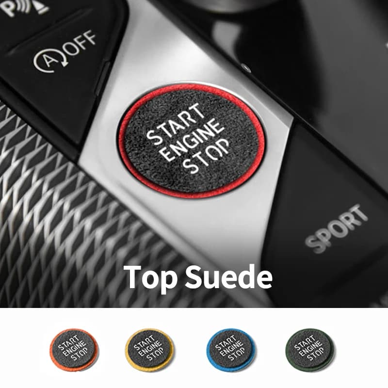 Top Suede For BMW(Chassis G) Engine Start Button Trim Sticker Car Interior Custom Tuning Accessories Fit For LHD/RHD