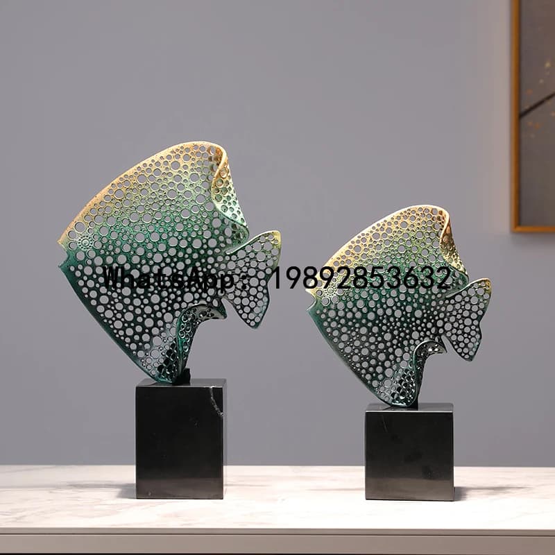 XL Yearly Prosperity Fish Ornament Living Room Metal High-End Decorative Piece