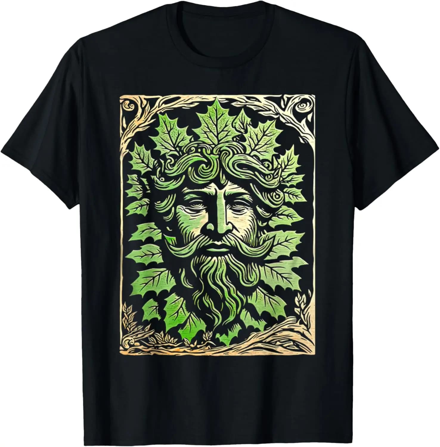 North Myths Green Man Nordic Valhalla T-Shirt 100% Cotton O-Neck Short Sleeve Summer Casual Mens T-shirt Streetwear