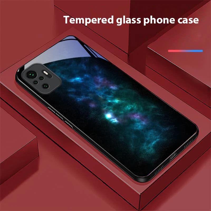 Space Nebula Wallpaper For Redmi Note 13 Pro+ 14 Pro 8 9 9S 12S 10 Pro 11 12 A3 12 13 K60 Ultra 13C 14C Black Glass Phone Case