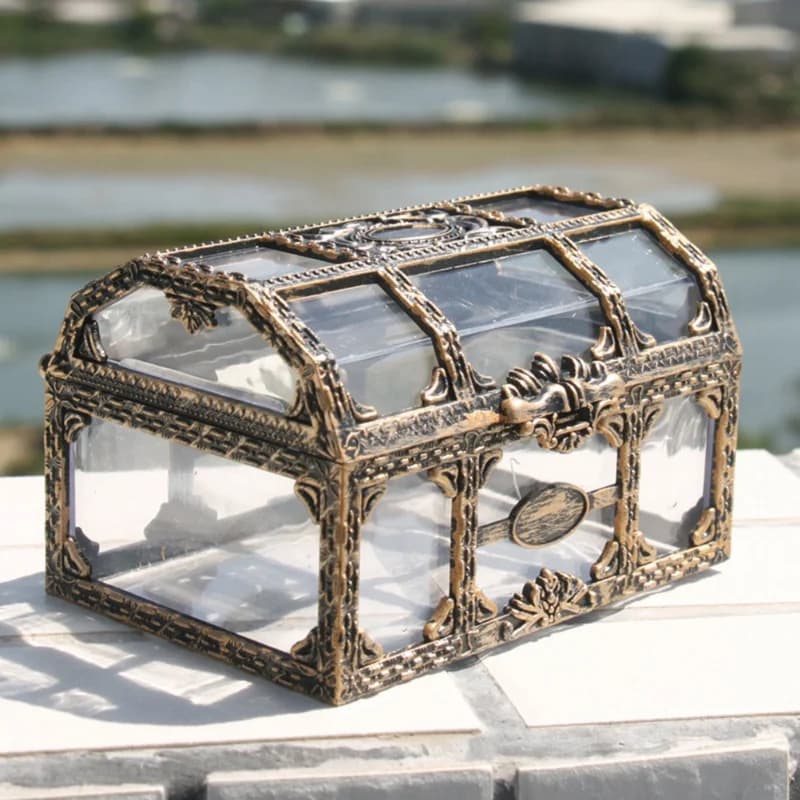 YFY Plastic Transparent Treasure Box Crystal Gem Jewelry Box Storage Storage Cabinet Jewelry Treasure box