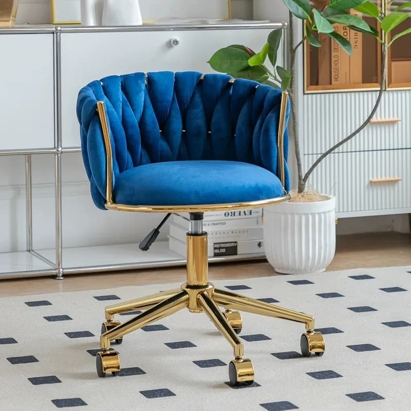 -ForHigh Quality Luxury Velvet Home Dining Chair Velvet Makeup Chair Bedroom Dressing Stool&