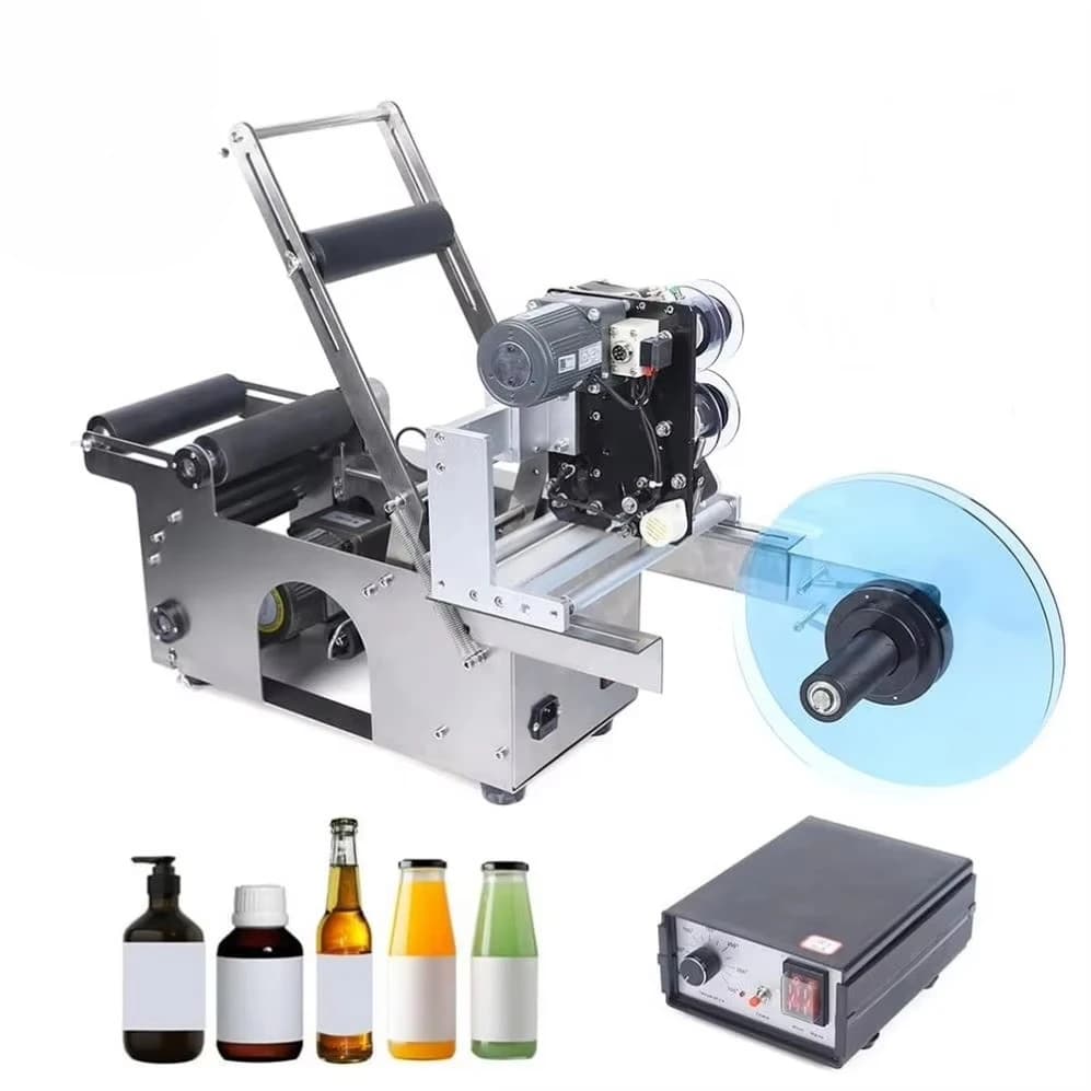 Semi Automatic Desktop Small Semi-Automatic Sticker Square Flat Bottle Labeling Machine With Coder