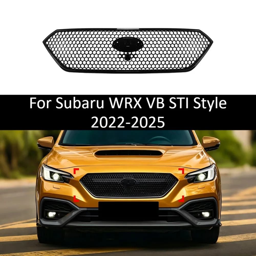Front Bumper Grille For Subaru WRX VB STI Style 2022-2025 Upper Air Intake Grill Exterior Styling Replacement Auto Accessories