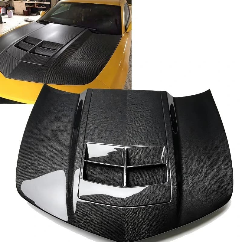 Glossy Black Real Carbon Fiber Hood for Camaro 5th Gen 2010-2015 Engine Bonnet Cover OEM / ZL1 Style Body Kits