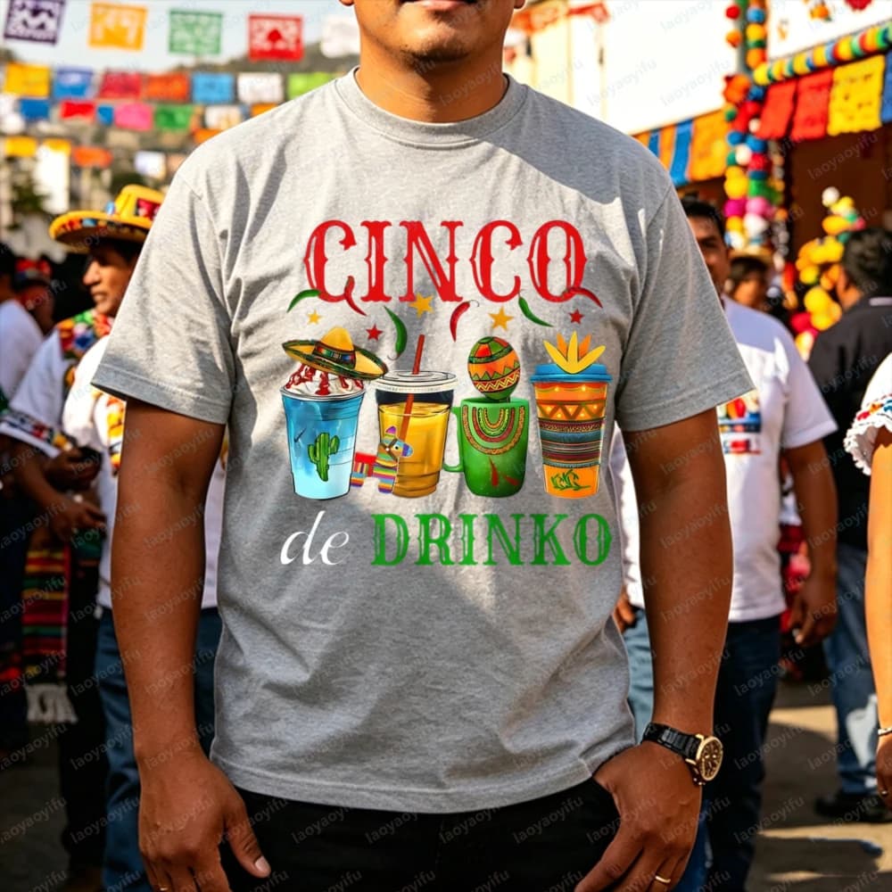 Cinco De Drinko Mens Womens Drinking Matching Family Party T-Shirt Unisex Tee Harajuku Men Clothing Streetwear Graphic T Shirts
