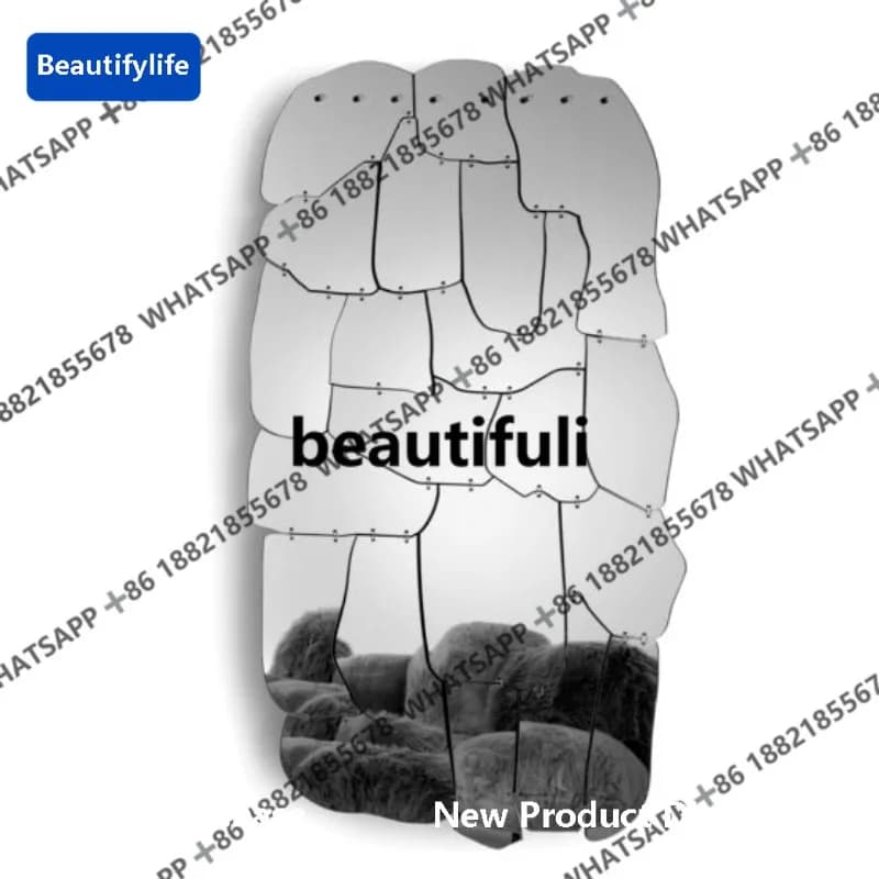 D183 Italian light luxury glass mirror full body mirror background wall wall hanging wall living room art decorative mirror