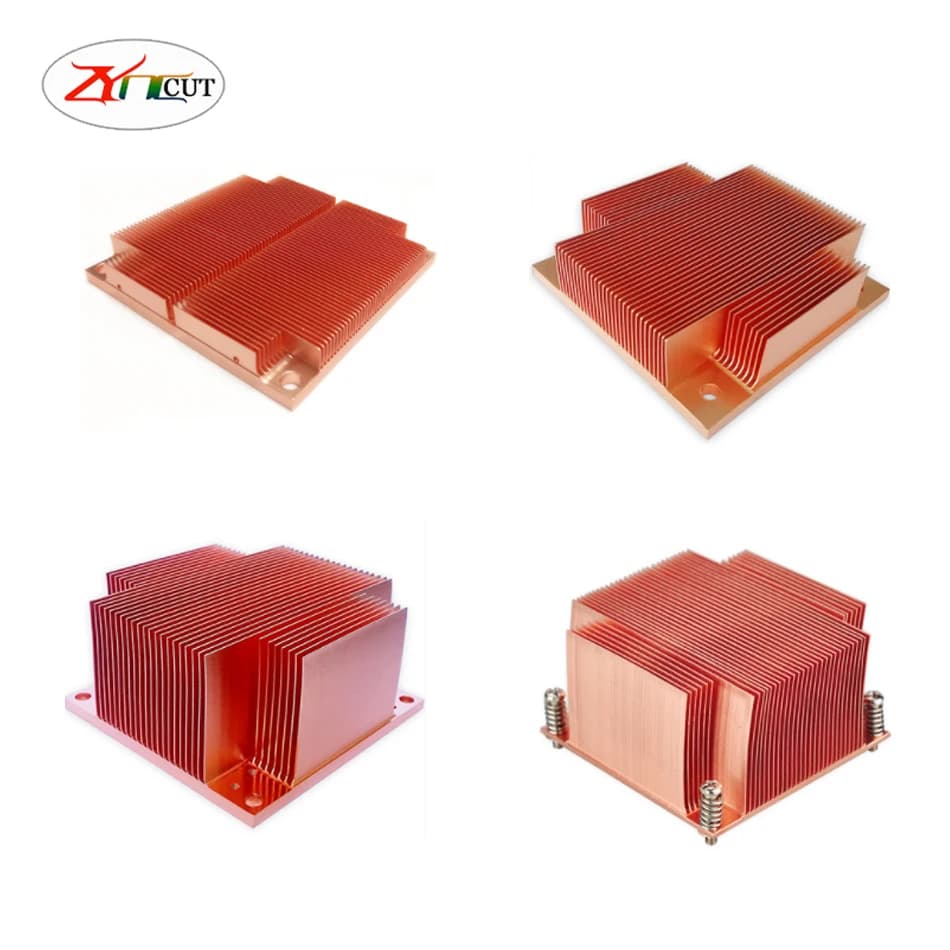 DIY Radiator Red Copper Heat Sink Chip Semiconductor Pure Copper Cooling Fin Tec LED Heat Sink Memory Hard Disk Heat Sink