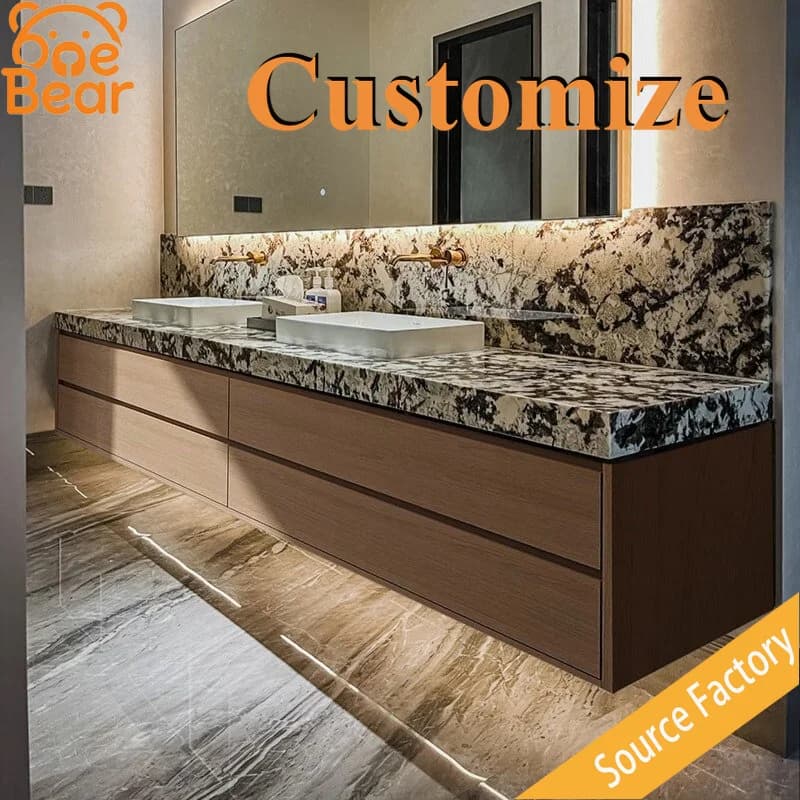 Integrated Marble Vanity Sink One Piece Craft Stone Basin Waterproof Wear Resistant Home Apartment Renovation Bathroom
