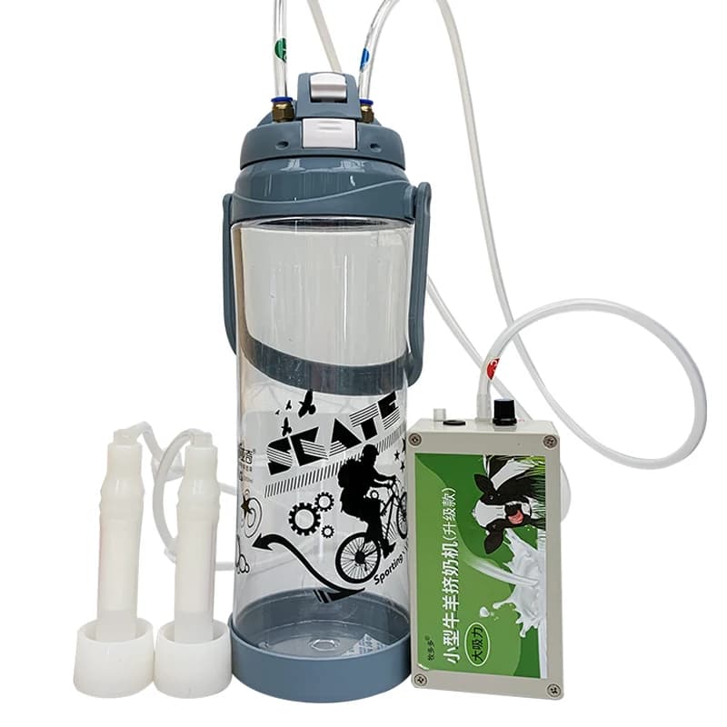 Convenient Sheep  Goat Cow Cattle Portable Vacuum Pump Milking Machine Electric Lmpulse Blue Gray Milking Machine Random Color
