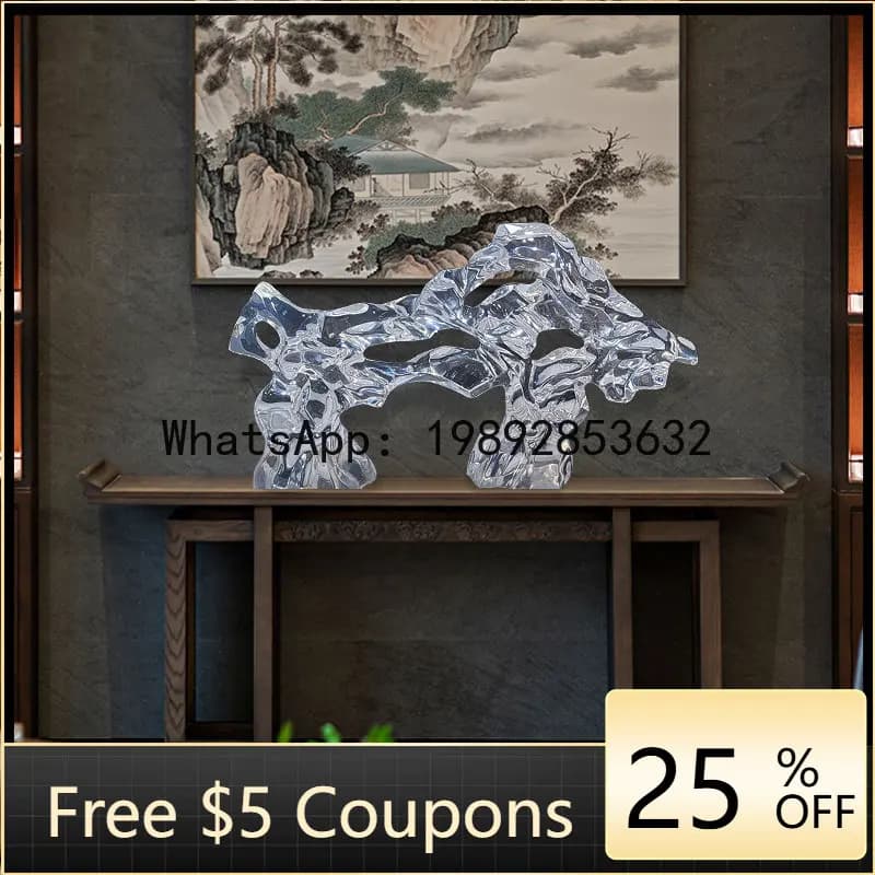 Z4  Hotel Living Room Club Transparent Abstract Sculpture Floor Ornament Home Entrance Taihu Stone Art Decoration Ornament