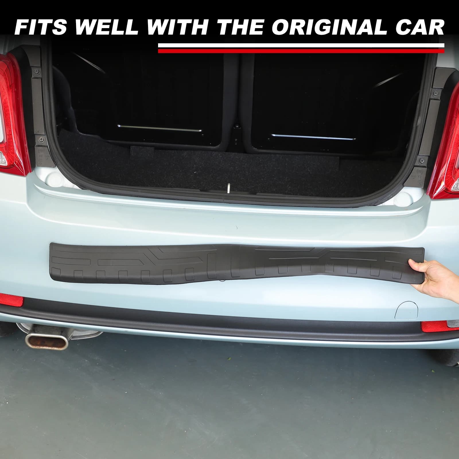 TPE For 2016-2025 Fiat 500 Car Rear Trunk Bumper Decorative Guard Paenl Trim Sticker Car Protection modification Accessorie