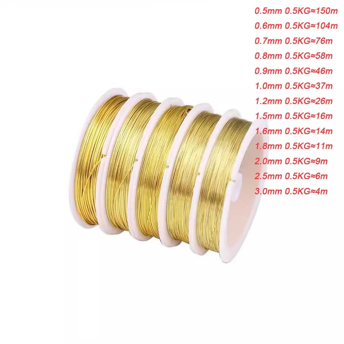 0.5/0.6/0.8/1.0/1.2mm  Handmade DIY H65 Soft Yellow Copper Wire Annealed Copper Wire