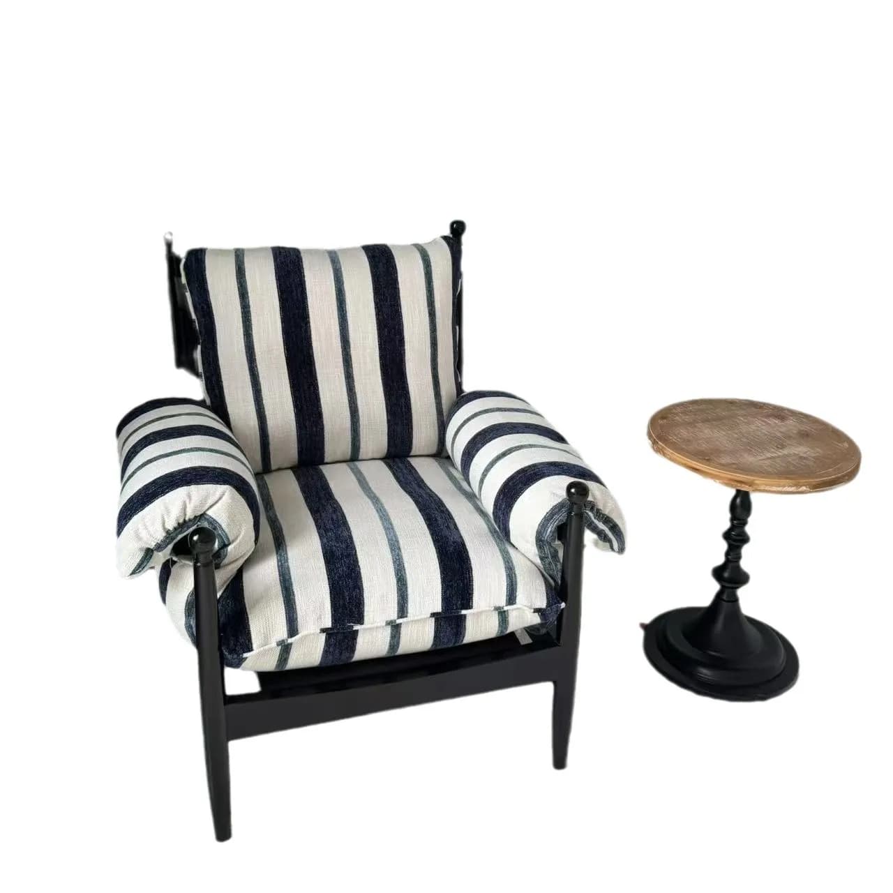CX retro solid wood leisure chair living room single sofa balcony lazy chair