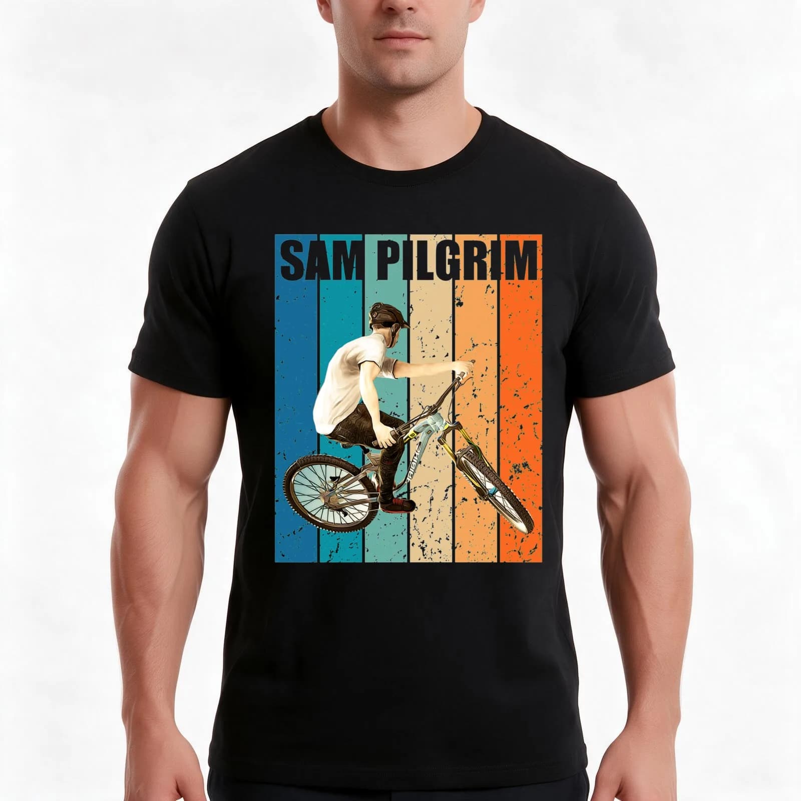 Sam Pilgrim Artwork T-Shirt, Summer Casual Cotton Tee, Oversized Streetwear Tops, Vintage Graphic Print, Loose Fit Short Sleeve