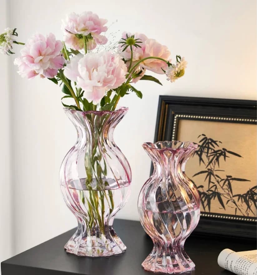 Transparent Glass Vase Nordic Flower Vases Ins Plants Bottle Flower Arrangement for Home Office Living Room Desktop Decoration