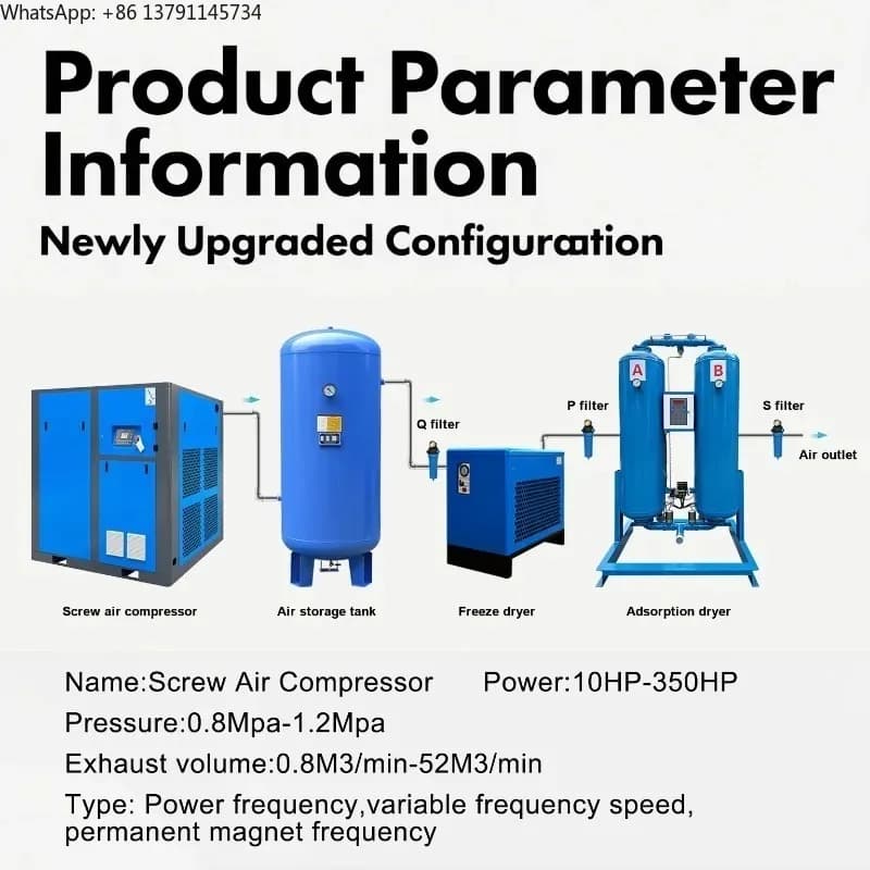 High Quality 8 Bar 10 Bar 220V 380V Screw Air Compressor Spot