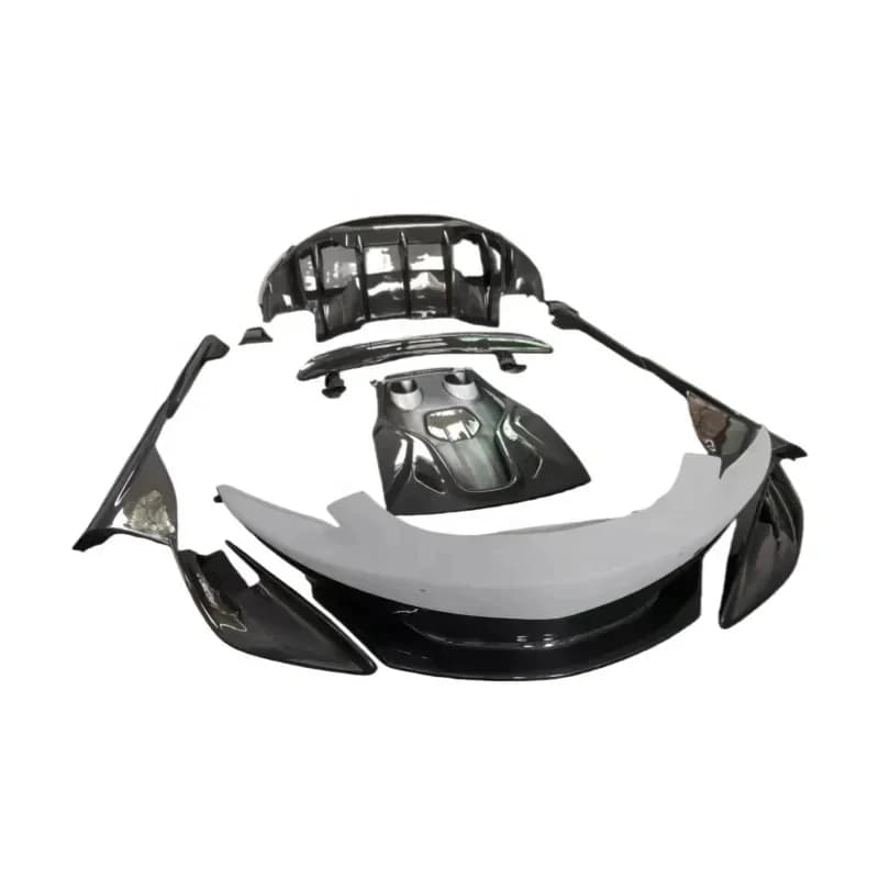 High Quality Semi Carbon Fiber Body Kit C 0S Upgr Front Rear Bumper Side Skirts Spoiler Hood Exhaust Exterior Parts