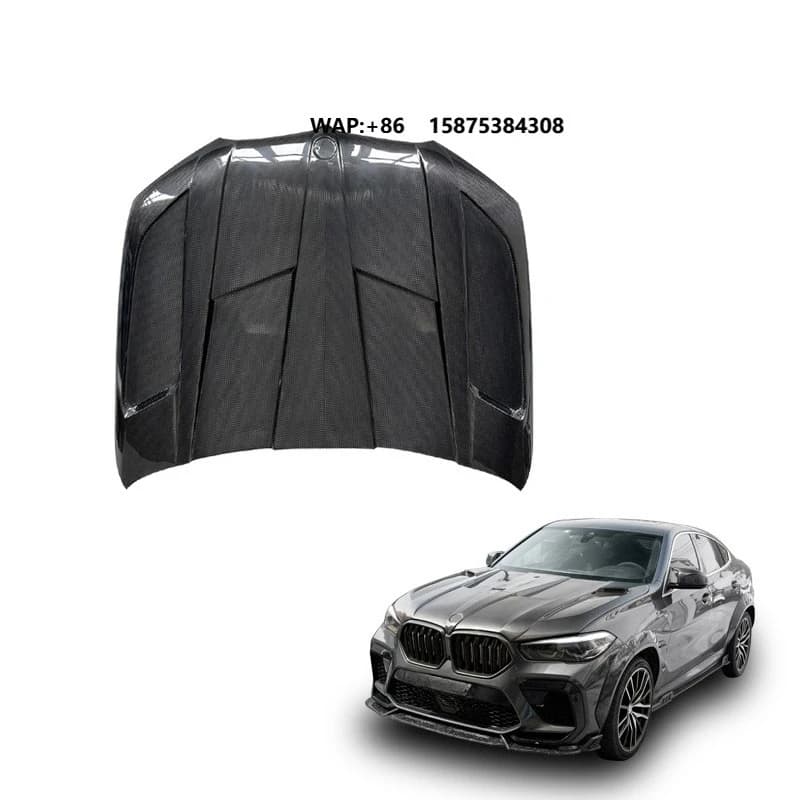 2020+ Exterior Accessories Car Front Engine Cover X5 G05 X6 G06 LD Style Dry Carbon Fiber Front Bonnet for  Hood