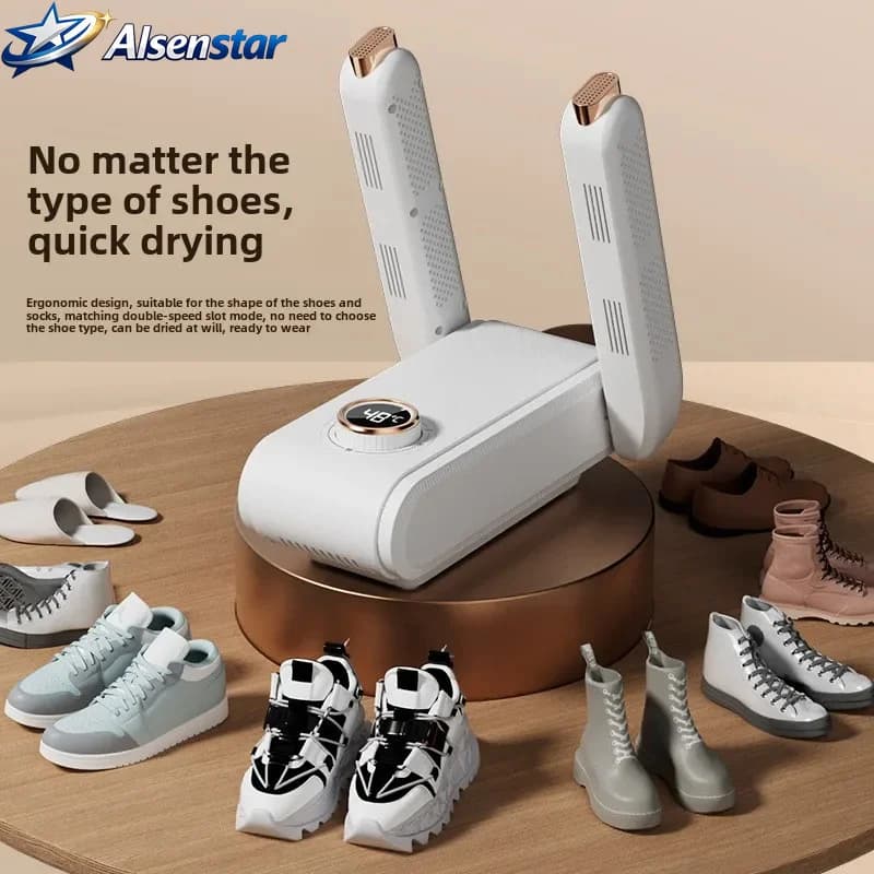 Shoe dryingmachine with timed and constant temperature. New foldableshoe drying machine withhot air circulation toeliminateodors