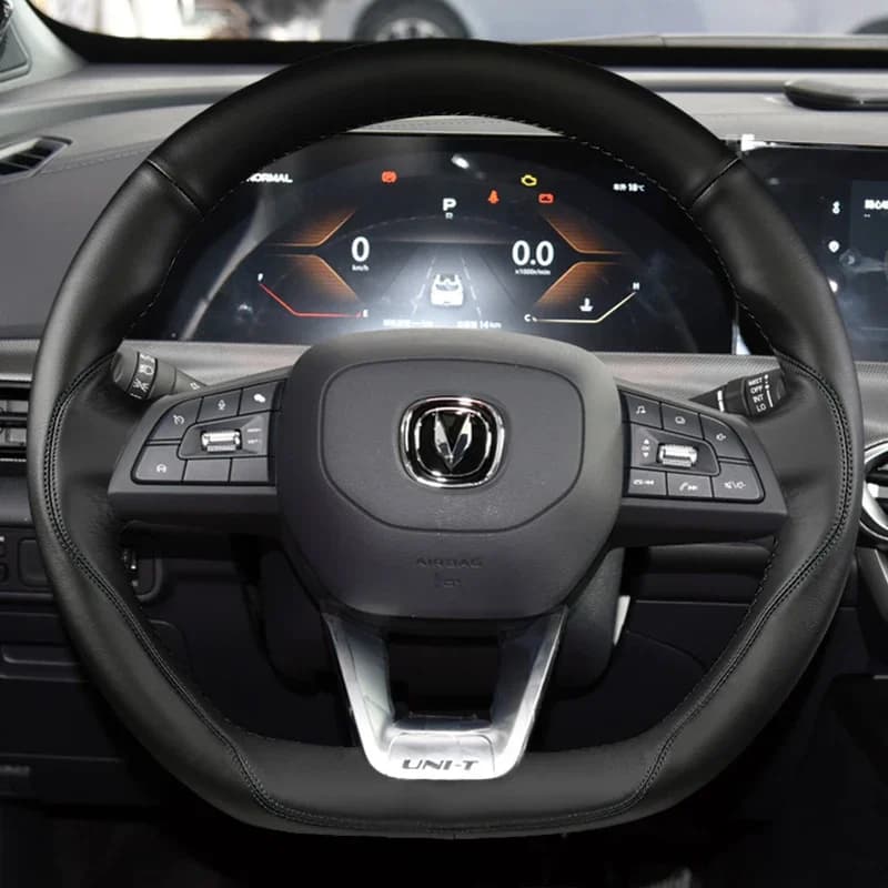 Genuine Leather Hand Sewing for Changan UNIT UNI-T CS85 Car Steering Wheel Cover Protector Sleeve Interior Car Accessories