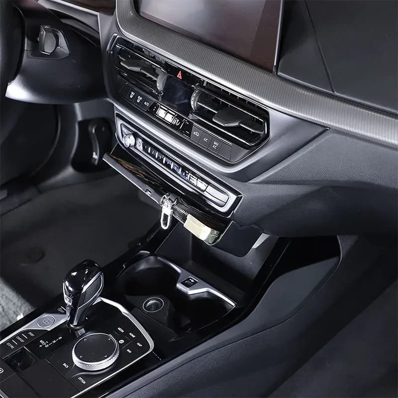 ABS Black For BMW 1 2 Series F40 F44 2020-2024 Car central control storage box mobile phone tray car interior accessories 1Pcs