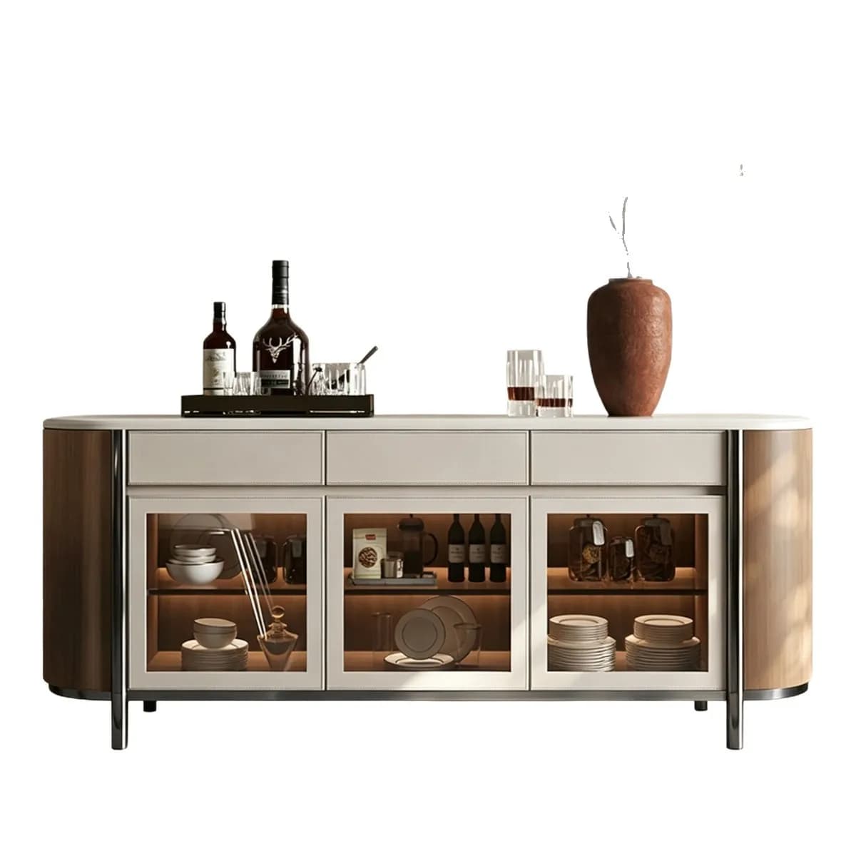yjq natural luxury stone dining side cabinet light luxury modern simple storage entrance cabinet
