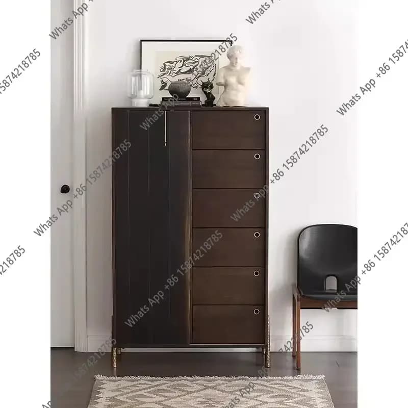 XX Nordic Solid Wood Chest Multi-functional Living Room Locker Floor Drawer Retro Oak Dining Side Cabinet