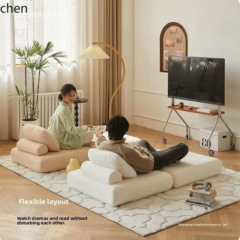 DSATofu Block Tatami Simple Fabric Sofa Detachable Washable Modular Lazy Sofa