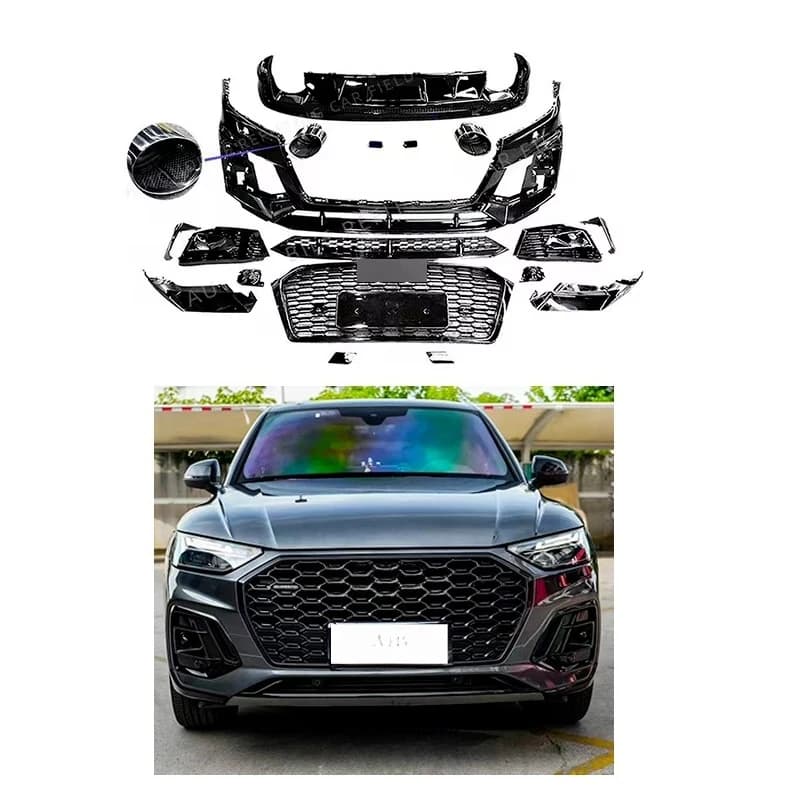 Car Body Kit Front Bumper 2018 forAudi Q5 Upgraded to RSQ5 SQ5 Star Shine Front Grille Diffuser