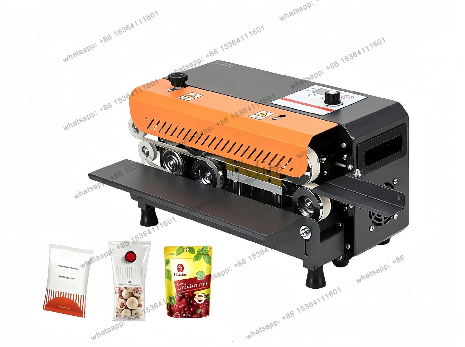 Digital temperature control continuous sealing, aluminum foil plastic bag commercial heat sealing  milk tea sealing machine