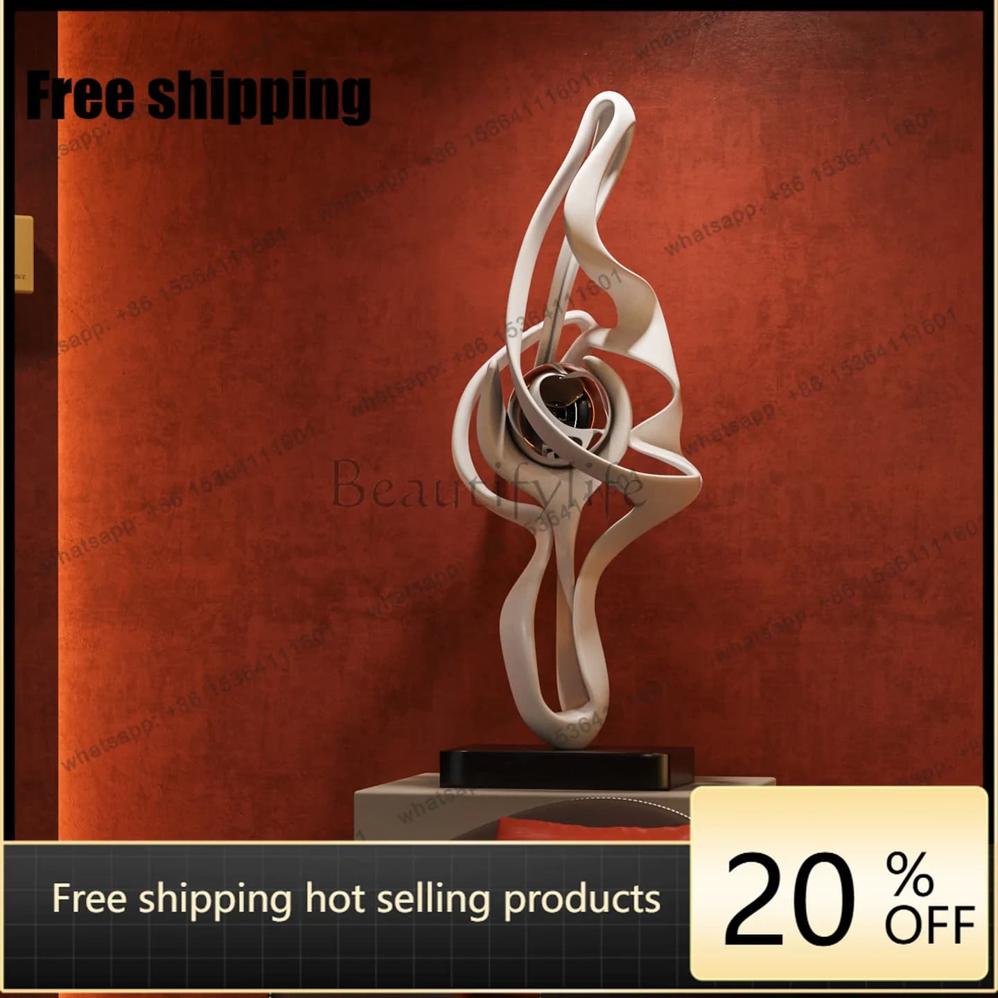 hot  Italian light luxury art floor sculpture decoration hotel lobby sales office crafts