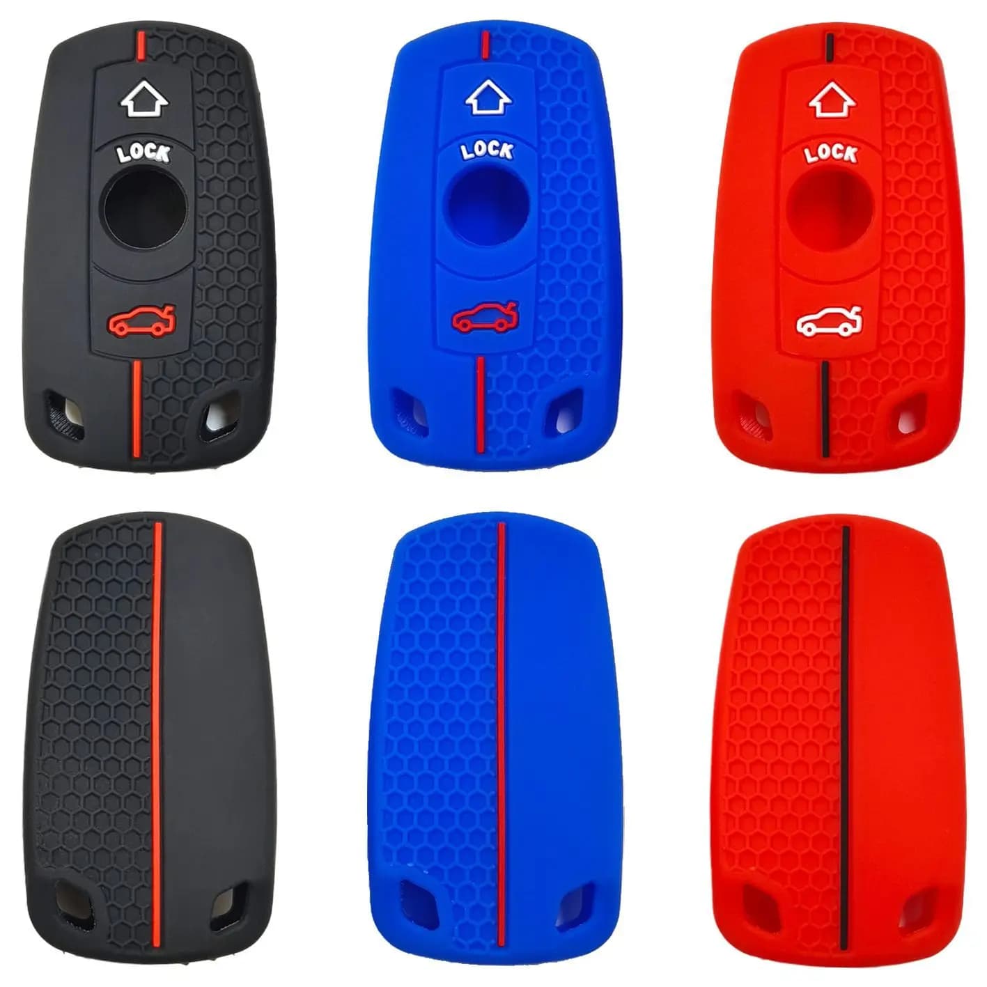 For BMW 3 series remote control 2-button honeycomb pattern silicone key cover key bag hollow style