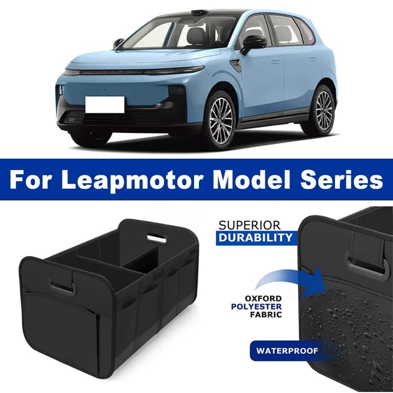 Foldable Car Organizer Portable Storage Box With Side Net for Leapmotor T03 S01 C01 C11 C10 C16 B01 B10 A10 D19 D99 Lafa5