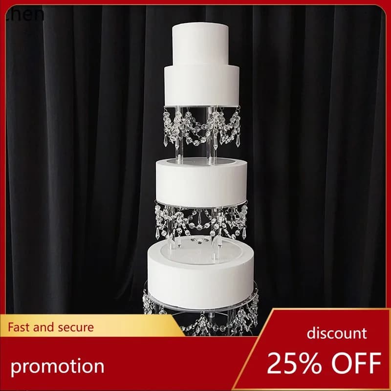 YFY Crystal Acrylic Cake Stand Romantic Wedding Transparent Cake Dessert Table Decoration Ornament
