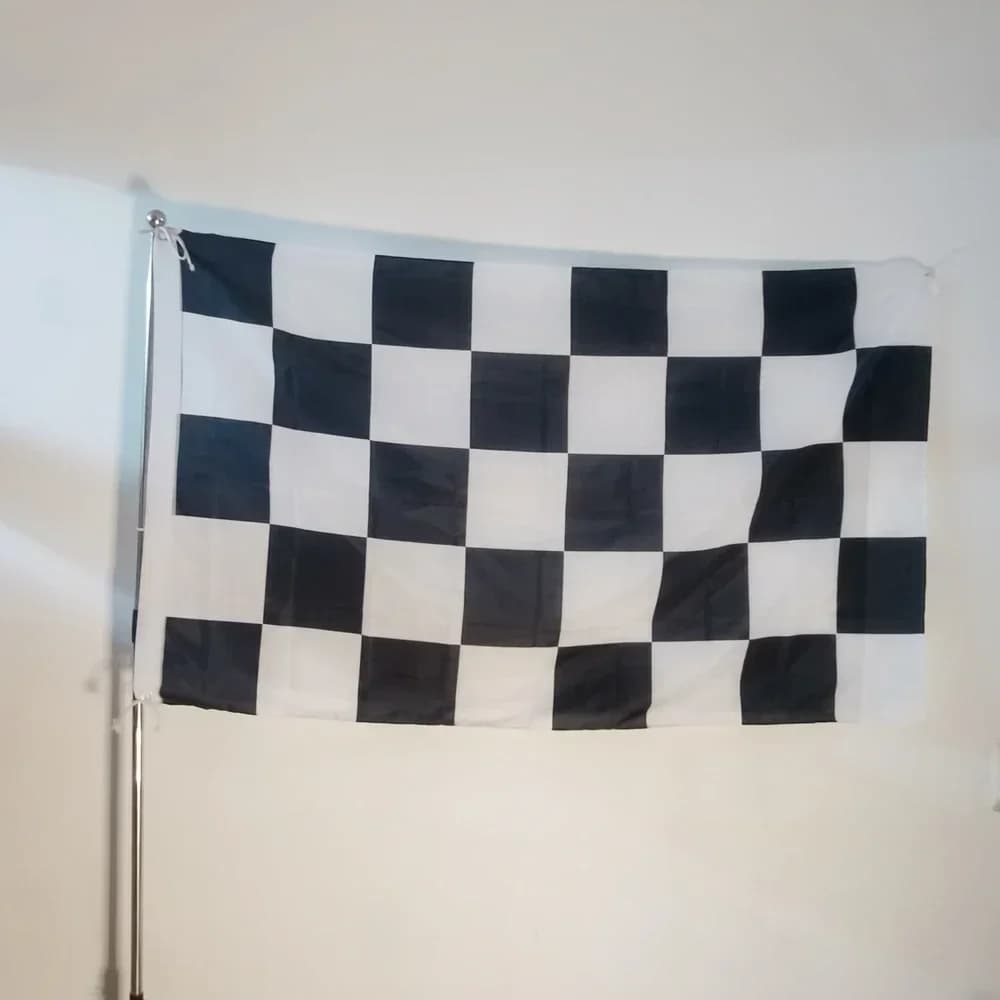 Black White Checkered Racing Flag 2x3ft 3x5ft Polyester Motorsport Banner for Car Racing Events Party Wall Decor