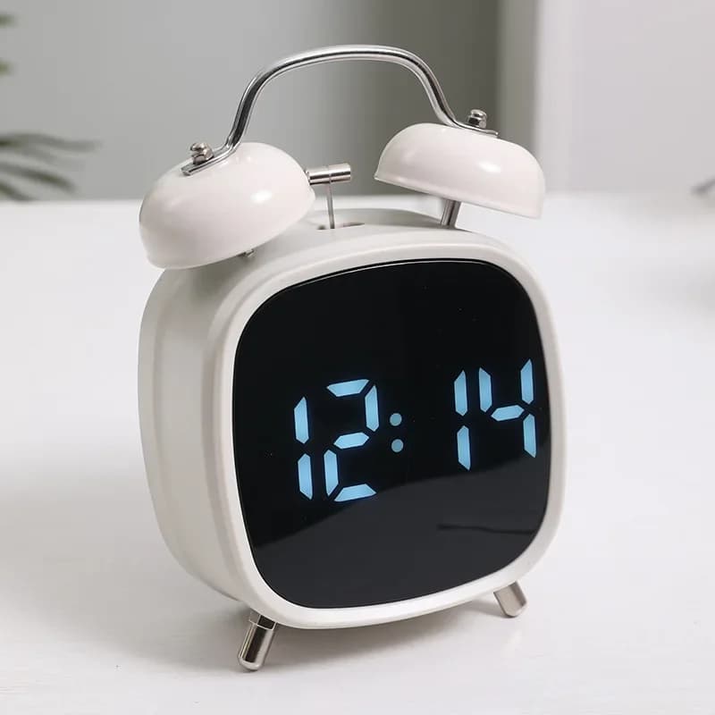 Creative High Volume Metal Powerful Bell Clock LED Clock Wake-up Difficulty Multi-functional Bell Clock