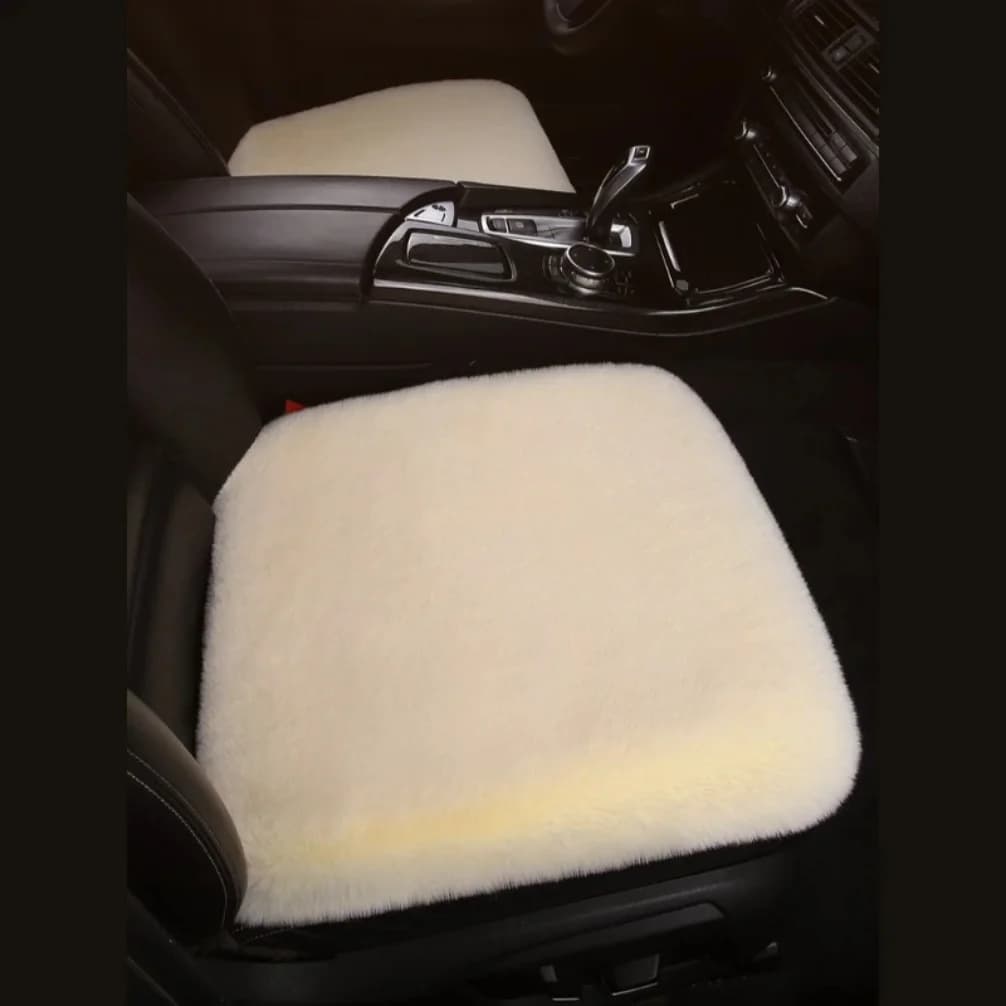 Plush Car Front Seat Cushion, Winter Soft Warm Fuzzy Car Seat Pads Mats Universal Fit, Front  Car Seat Pad Cushion Cover