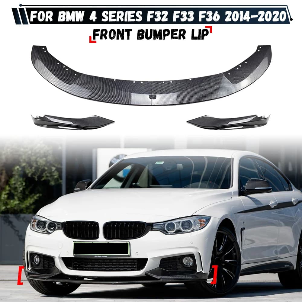 For BMW 4 Series F32 F33 F36 420i 430i 420d M440i 2014-2020 4Pcs Front Bumper Lip Spoiler Splitter Diffuser Body Kit