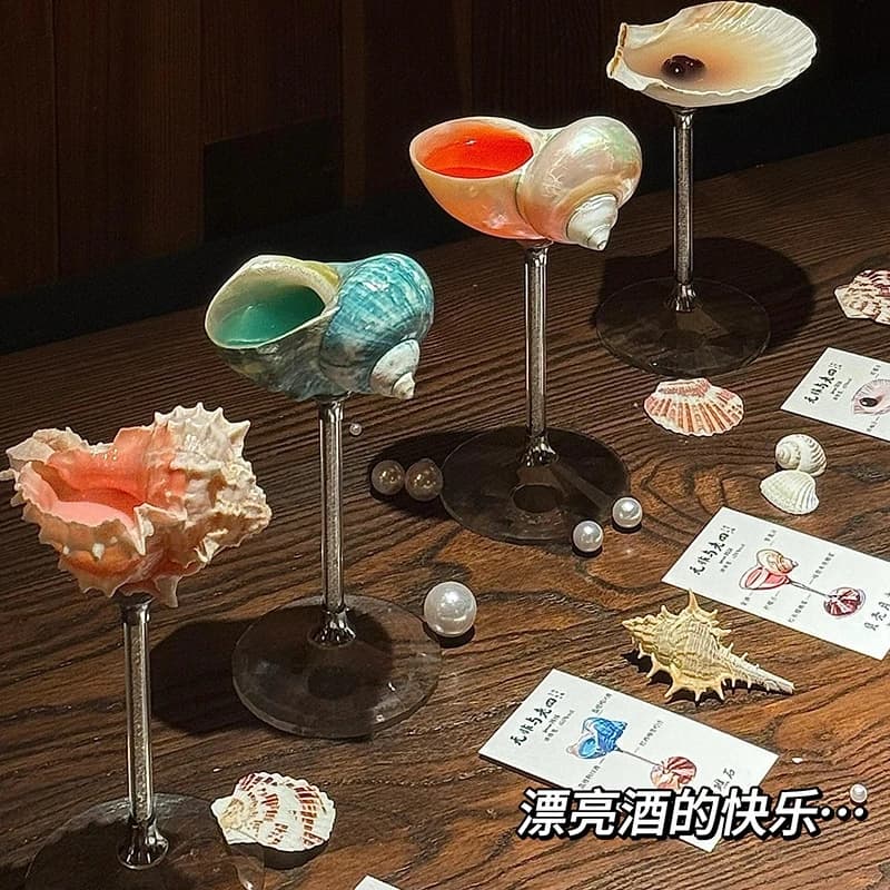 Cup Bar Wine Set Wedding Wine Glass Conch Shell Wine Glass Ins Home Picnic Conch Shell Tall Home Decoration Birthday Party Gifts