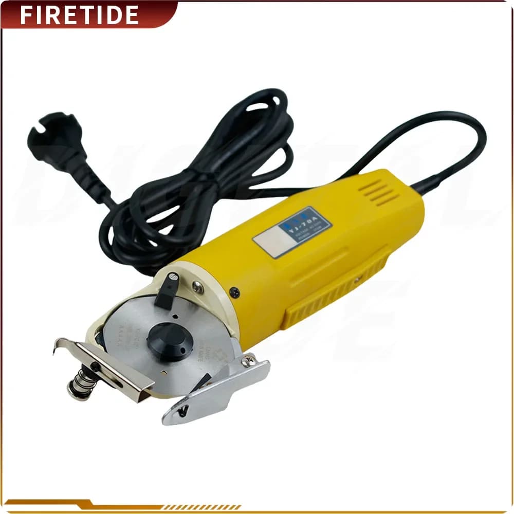 YJ-70A Electric Fabric Scissors Round Knife Cutting Machine with Blade 220V Electric Rotary Cloth Cutter for Leather Carpet