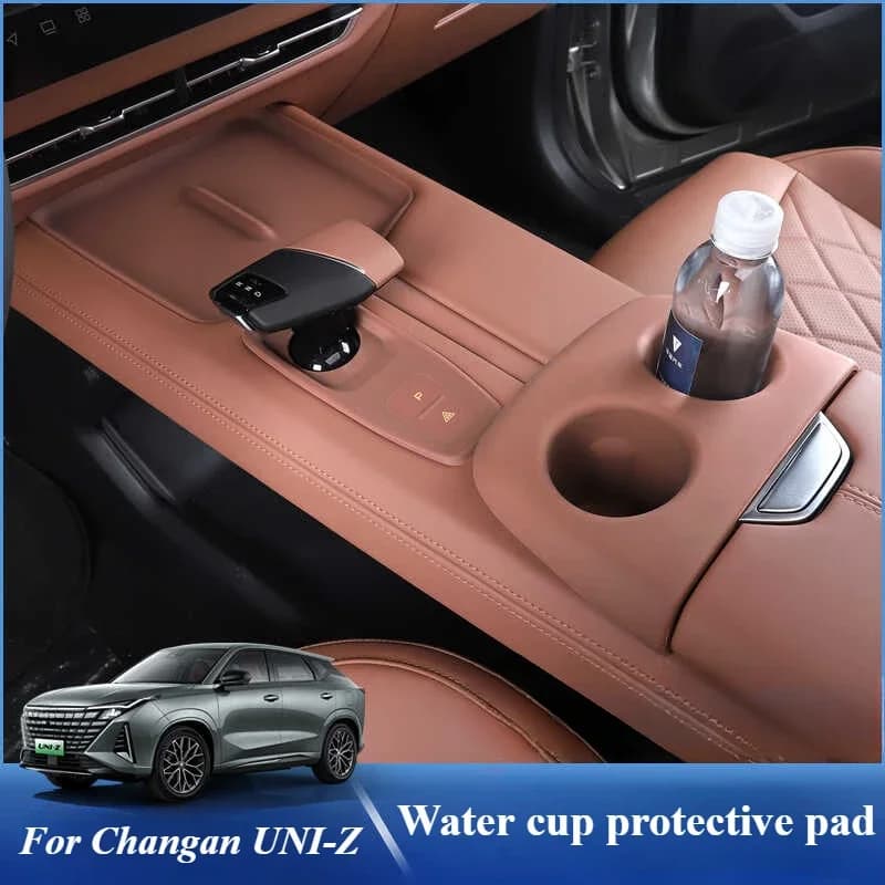 For Changan UNI-Z Car Center Console Water Cup Cover Wireless Charging Pad Gear Cover Interior Protection Silicone Anti-skid Pad