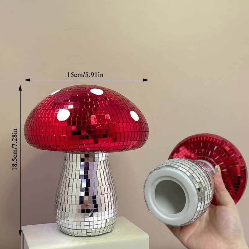 Red Mushroom Disco Ball Art Family Decorative Piece for Dance Hall and Nightclub Use