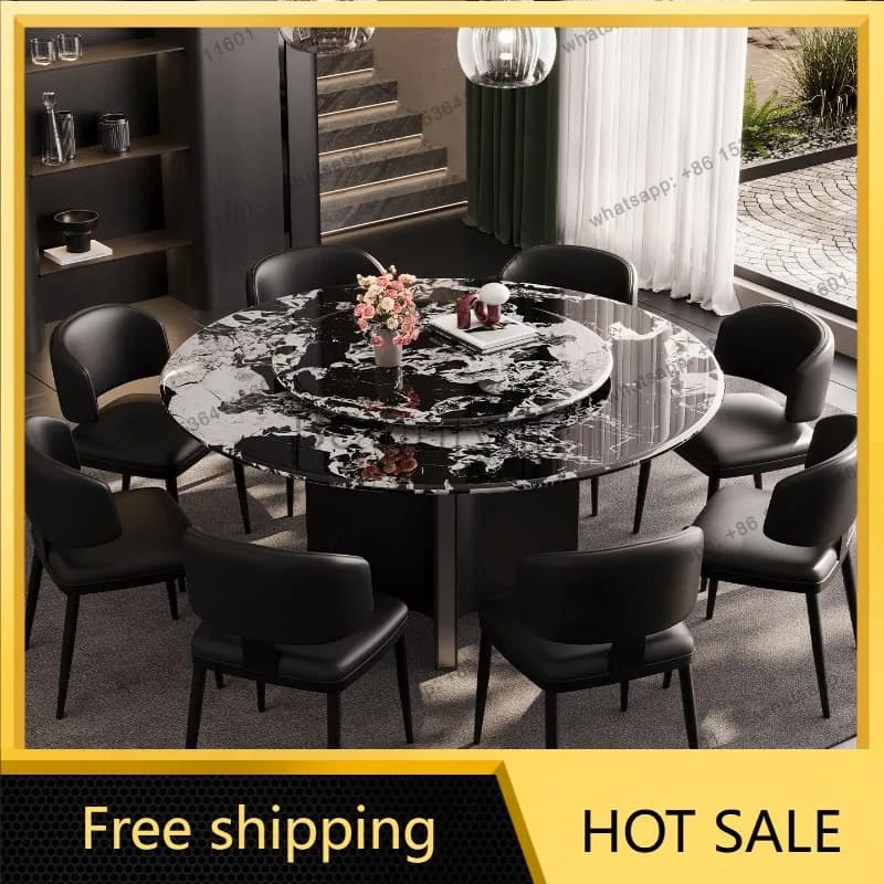 FG Round Luxury Dining Table Modern Gaming Restaurant Lounge Nordic Dining Table Chairs Designer Mesas De Jantar Salon Furniture