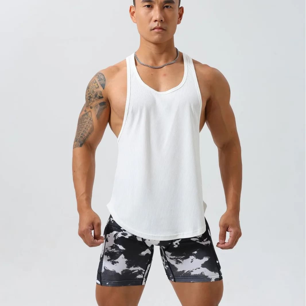 Men's Fitness Sport Quick Dry Tank Top Super Elastic Loose Workout X-Back Tank Top for Sports And Gym Activities