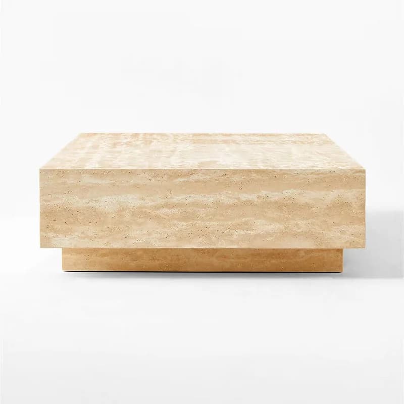 #Modern Luxury Customize Size Rectangular Travertine Furniture Coffee Table for Living Room