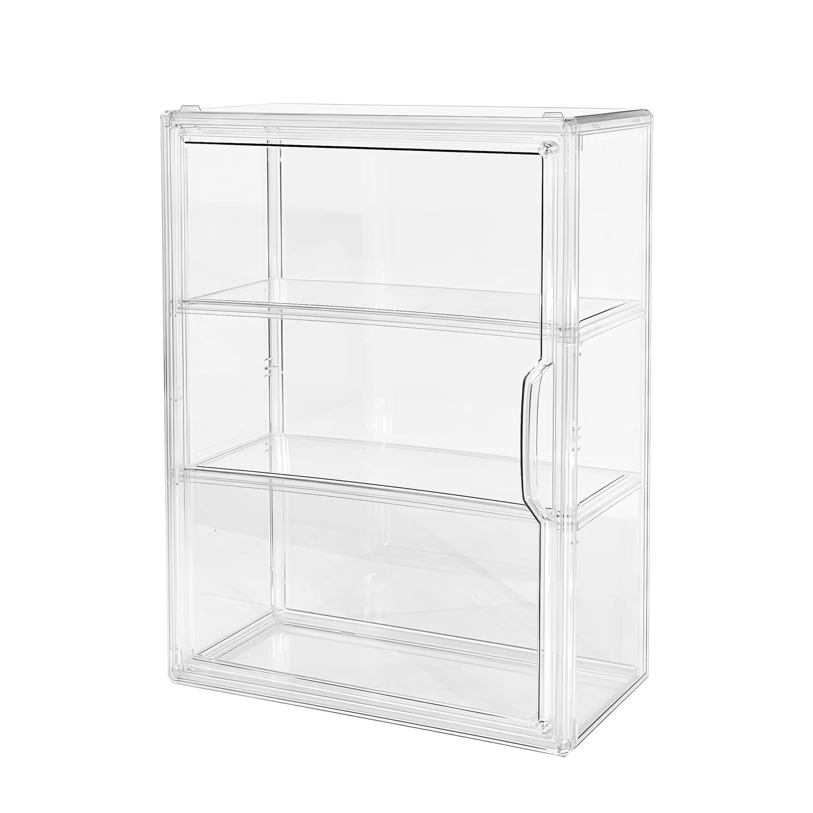 3 Tier Clear Acrylic Display Case, Blind Box Transparent Organizer, Stackable Showcase for Figures, Dolls, Jewelry, Stationery